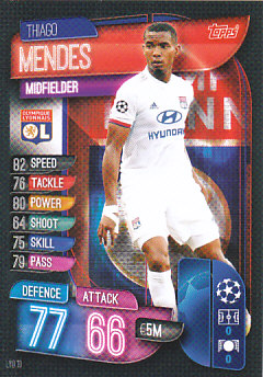 Thiago Mendes Olympique Lyonnais 2019/20 Topps Match Attax CL #LYO10